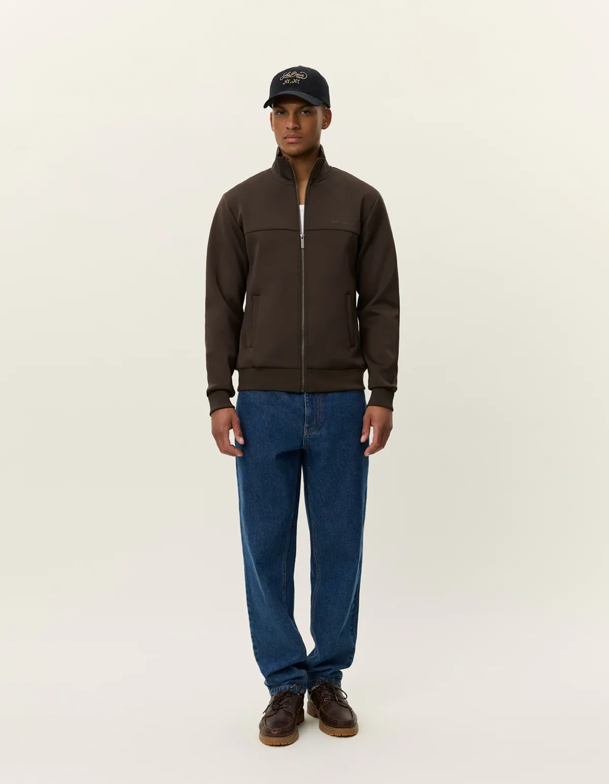 Les Deux miesten takki, BALLIER TRACK JACKET - SEASONAL Keskiruskea