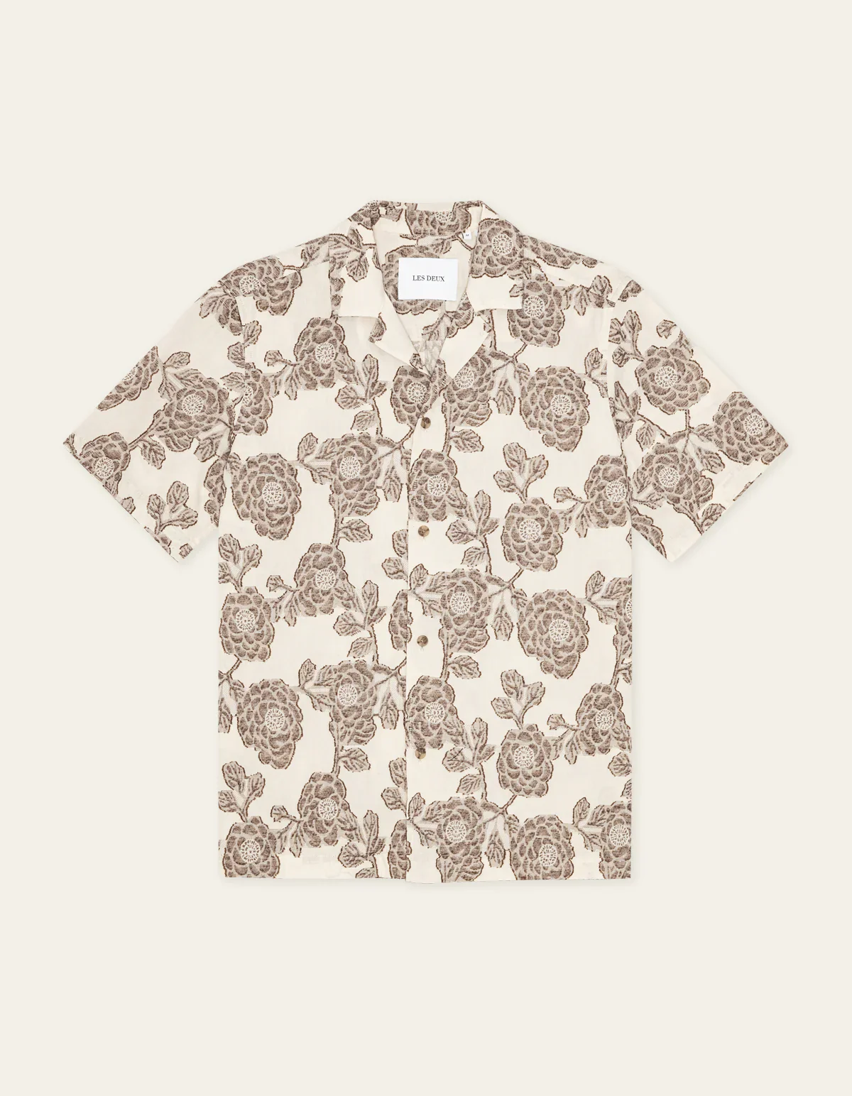 Les Deux miesten paita Lesley Flower Jacquard Ss Shirt, luonnonvalkoinen - Image 3