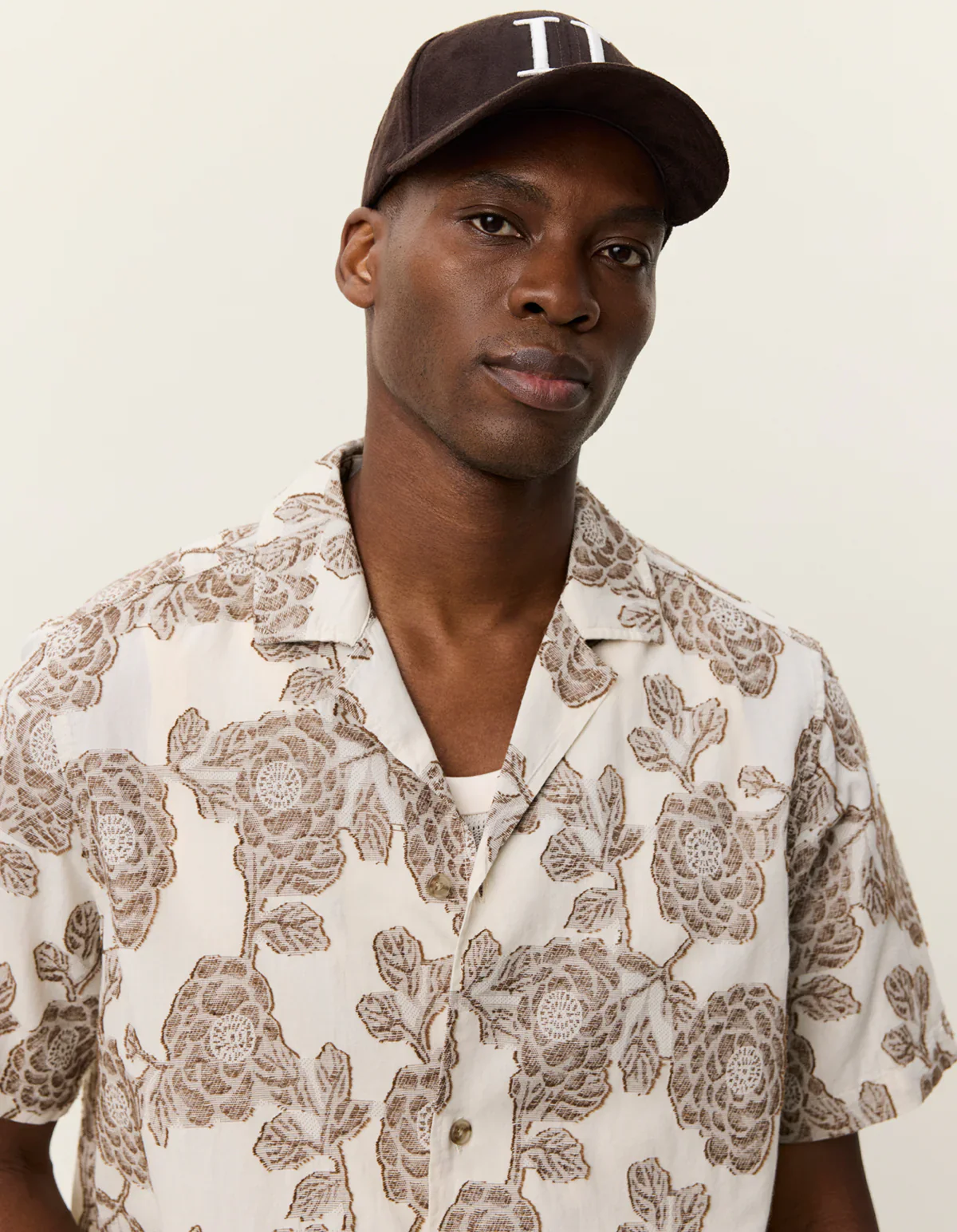 Les Deux miesten paita Lesley Flower Jacquard Ss Shirt, luonnonvalkoinen - Image 6