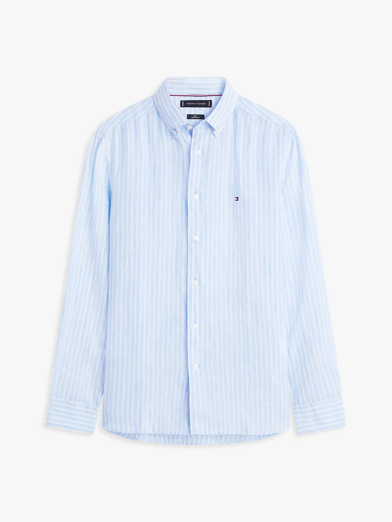 Tommy Hilfiger miesten pellavapaita Linen Bengal Stripe RF Shirt, raidallinen sininen - Image 5