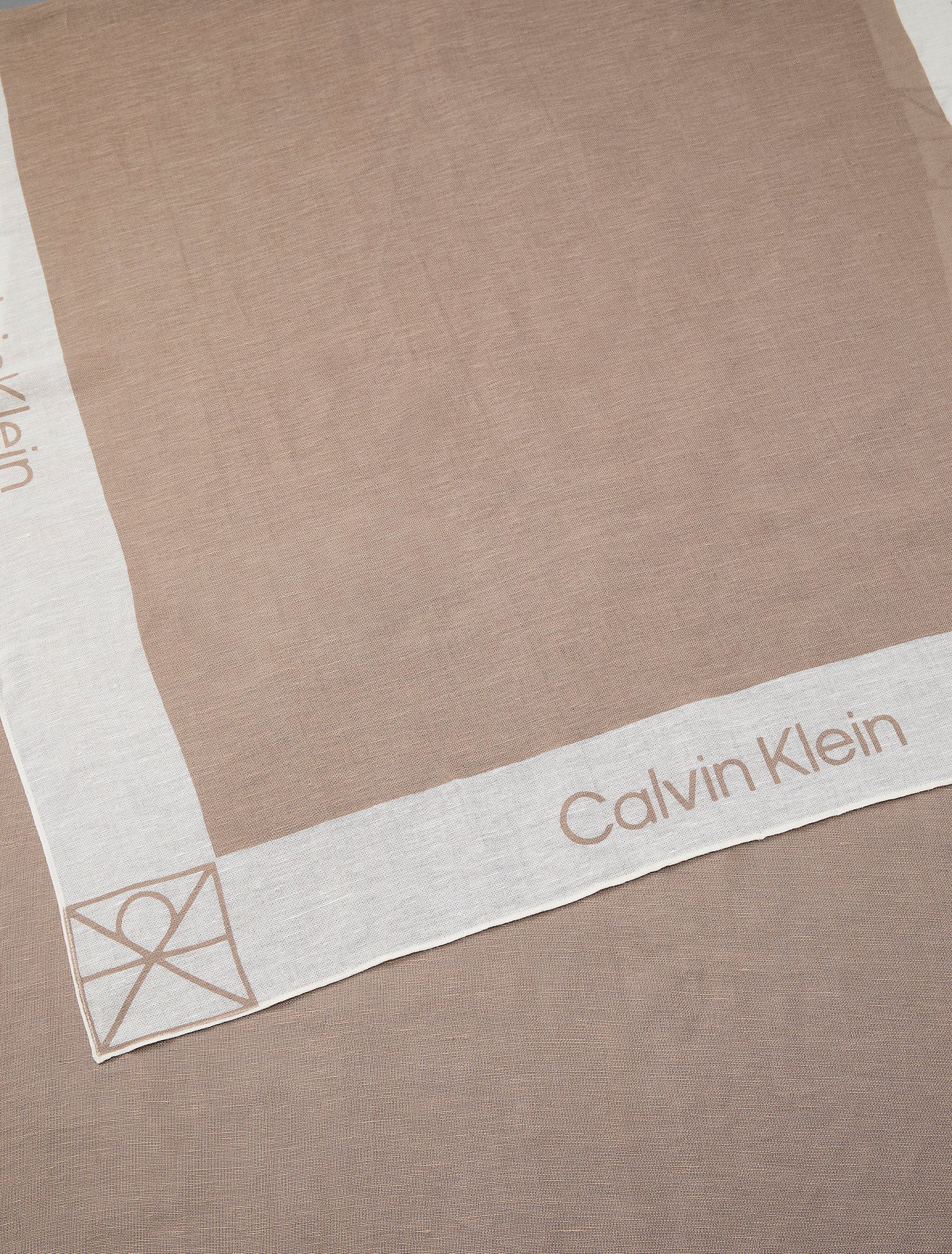 Calvin Klein Accessories huivi Linen Blend Emblem Pareo Scarf, vaalea beige - Image 2
