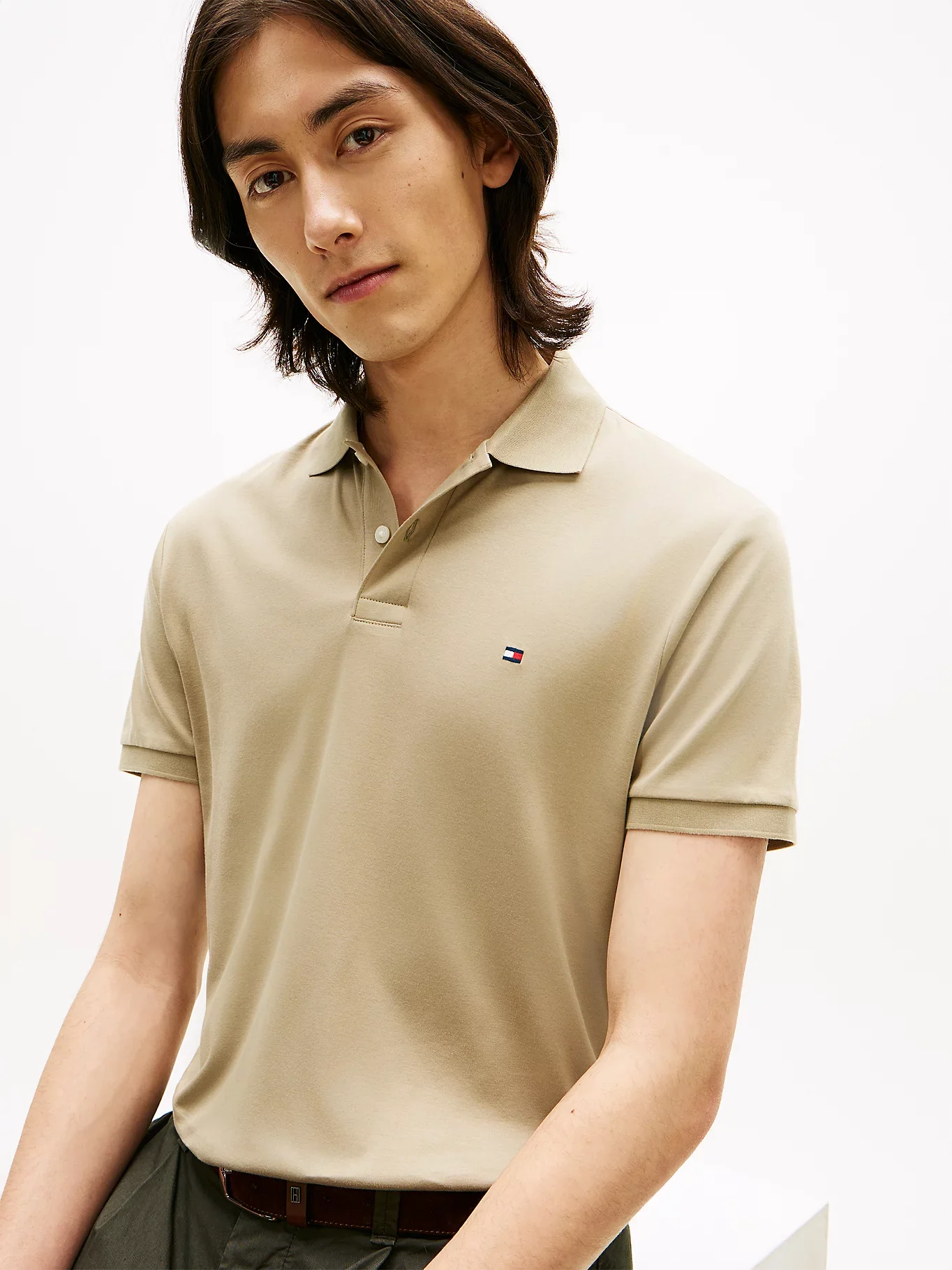 Tommy Hilfiger miesten pikeepaita Liquid Cotto Reg Seasonal Polo, beige - Image 4