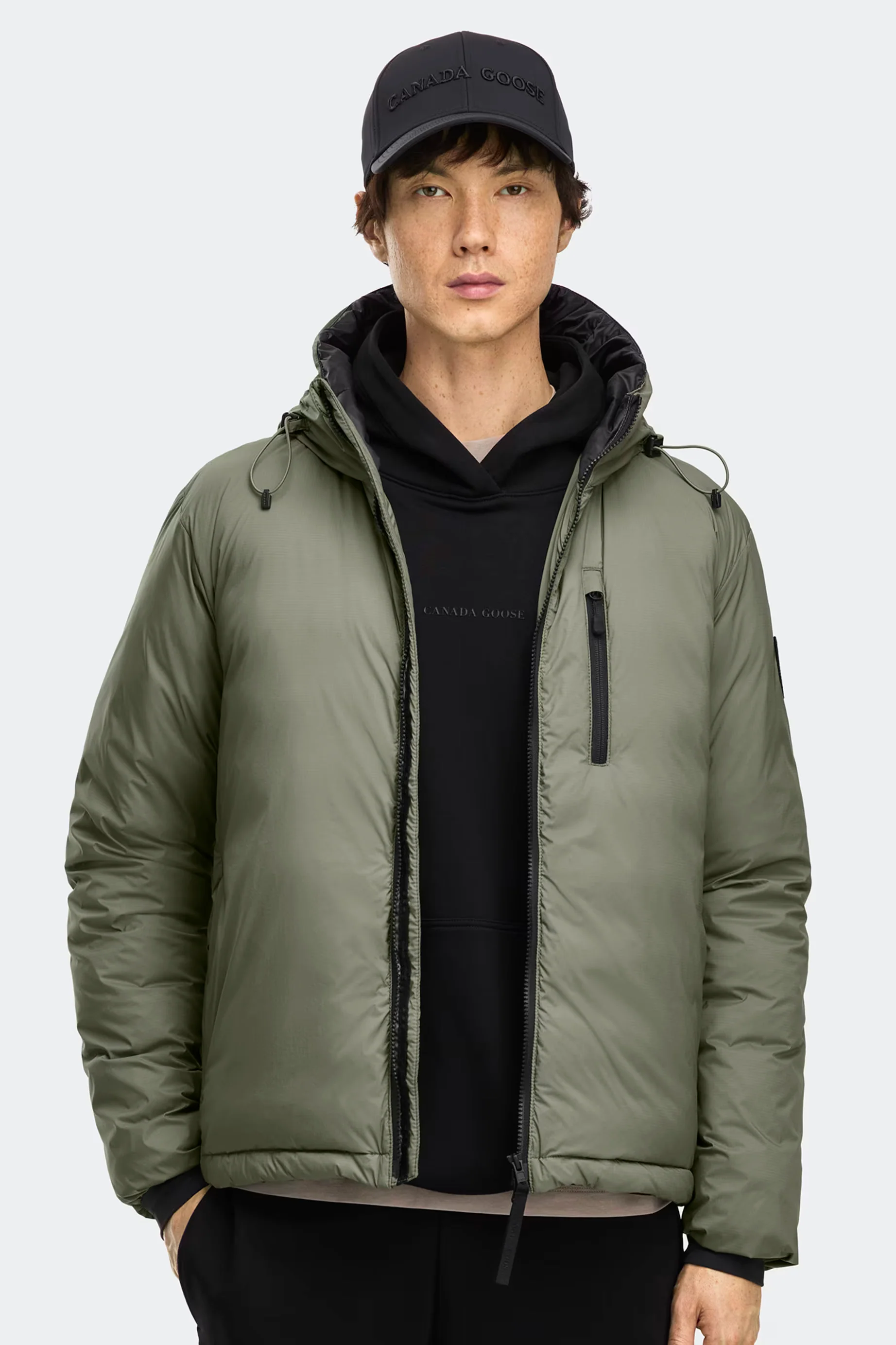 Canada Goose miesten kevytuntuvatakki LODGE HOODY - R - BLACK DISC, tummanvihreä - Image 2