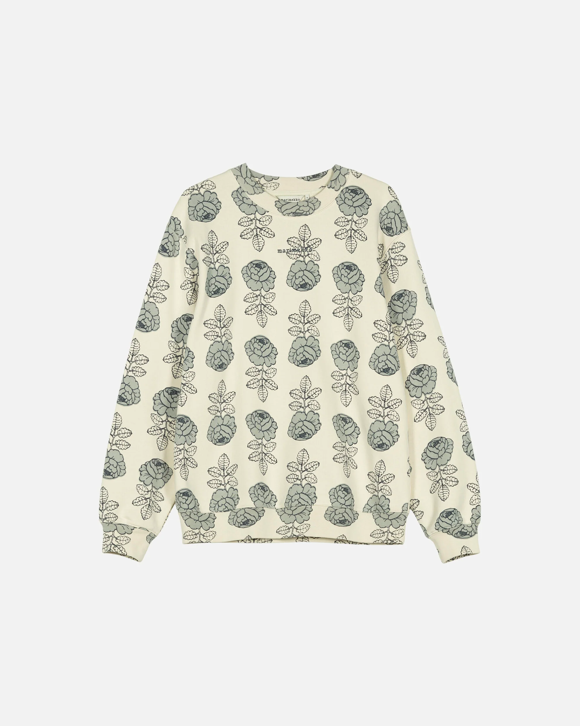Marimekko collegepaita LOISTO VIHKIRUUSU KIOSKI, kuosillinen beige