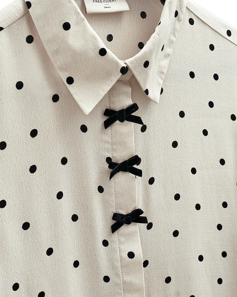 Freequent naisten paitapuserot Lovy Shirt, kuosillinen beige - Image 3