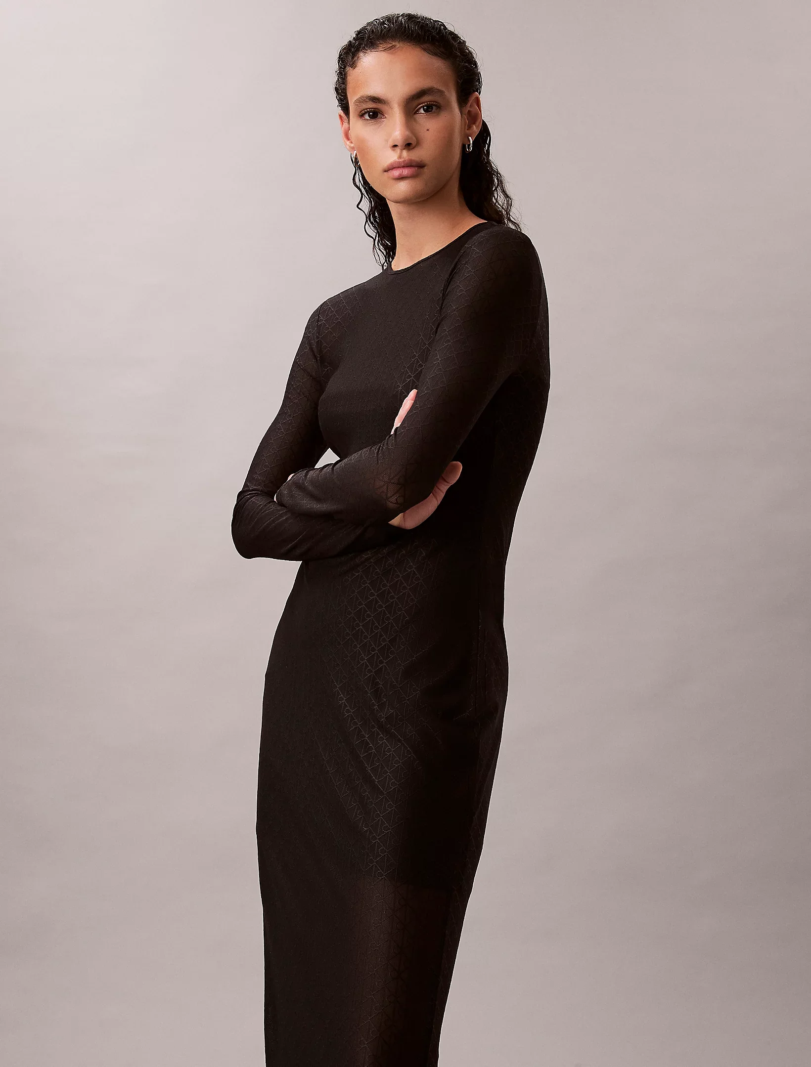 Calvin Klein Jeans naisten mekko LS AOP Lace Maxi Dress, musta - Image 3