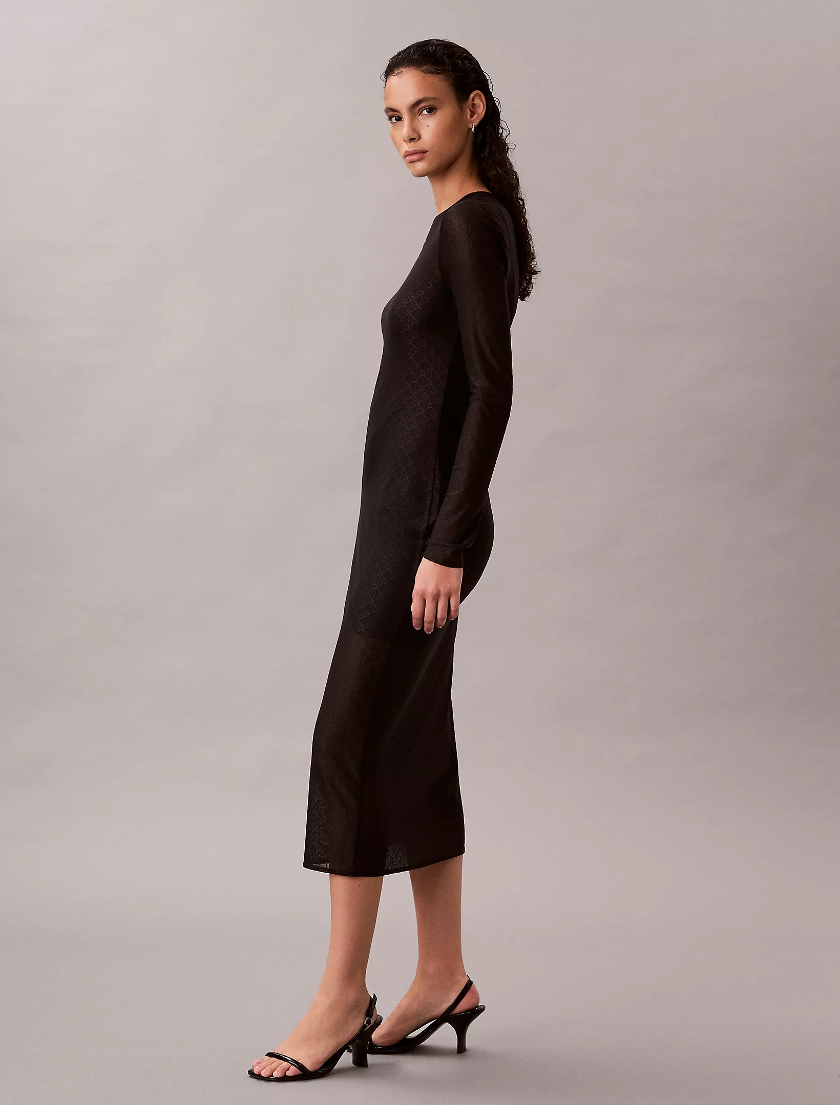 Calvin Klein Jeans naisten mekko LS AOP Lace Maxi Dress, musta - Image 4