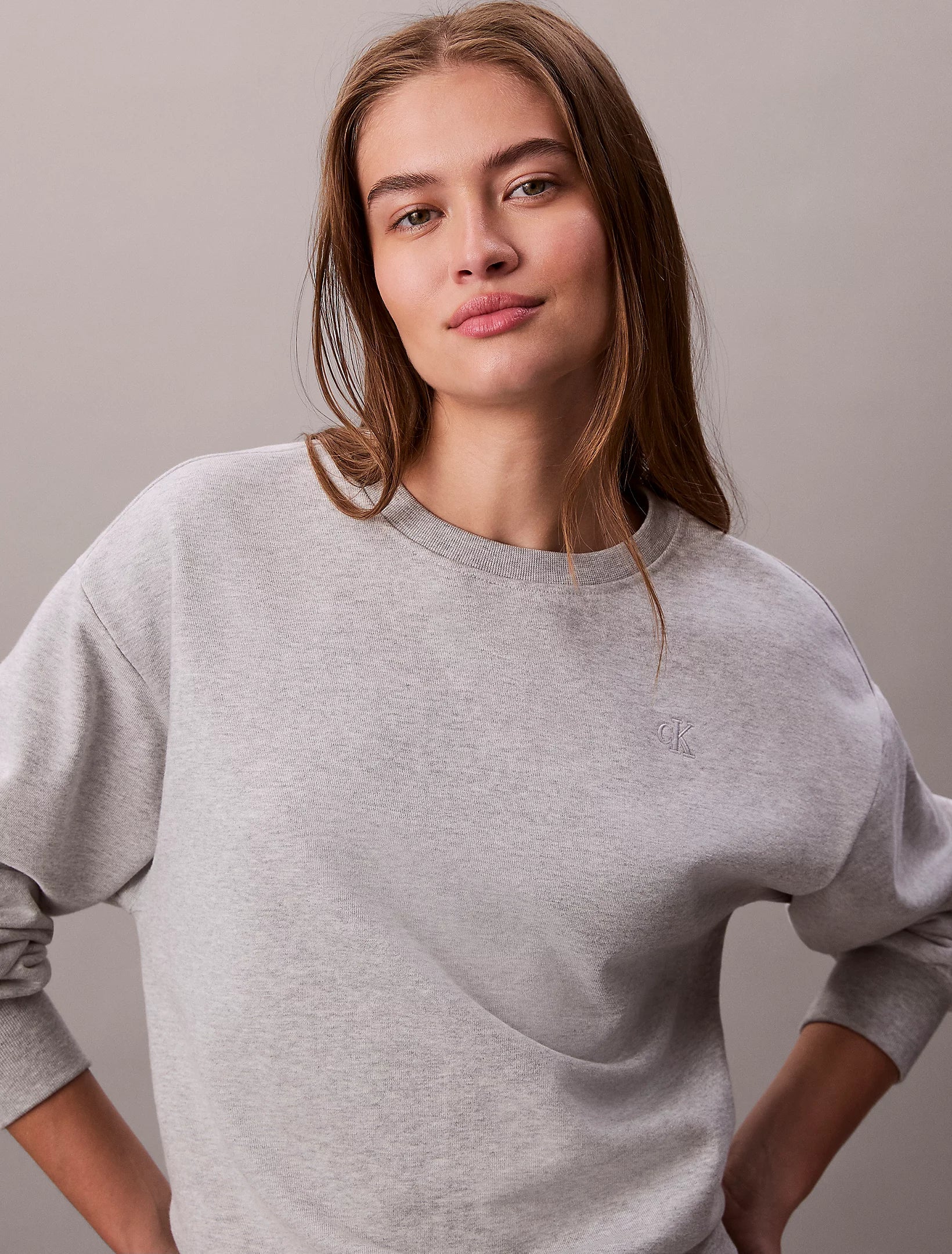 Calvin Klein Jeans naisten collegepaidat LS Archive Logo French Terry, harmaa - Image 4