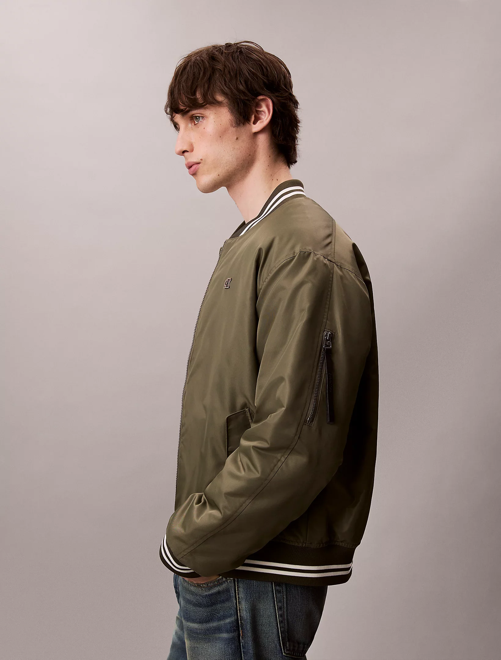 Calvin Klein Jeans miesten takki LS JEANS TIPPED HERO BOMBER JACKET, vihreä - Image 2