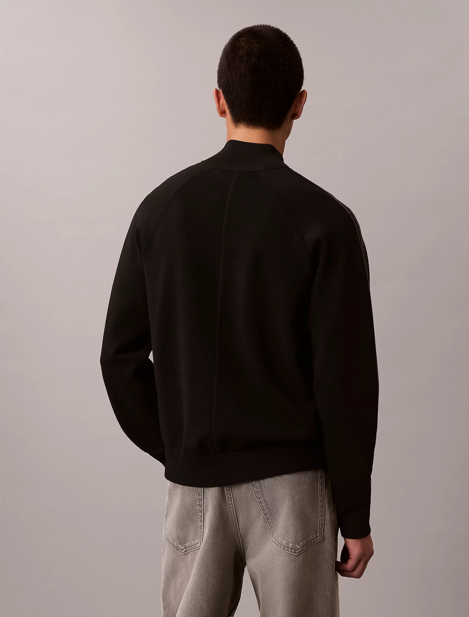 Calvin Klein miesten neuletakki LS Tech Knit Track Jacket FZ SWT, musta - Image 3