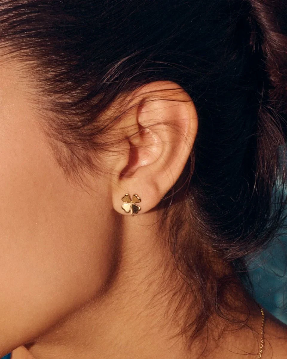 Edblad korvakorut Lucky Studs Gold, Gold pleated - Image 3
