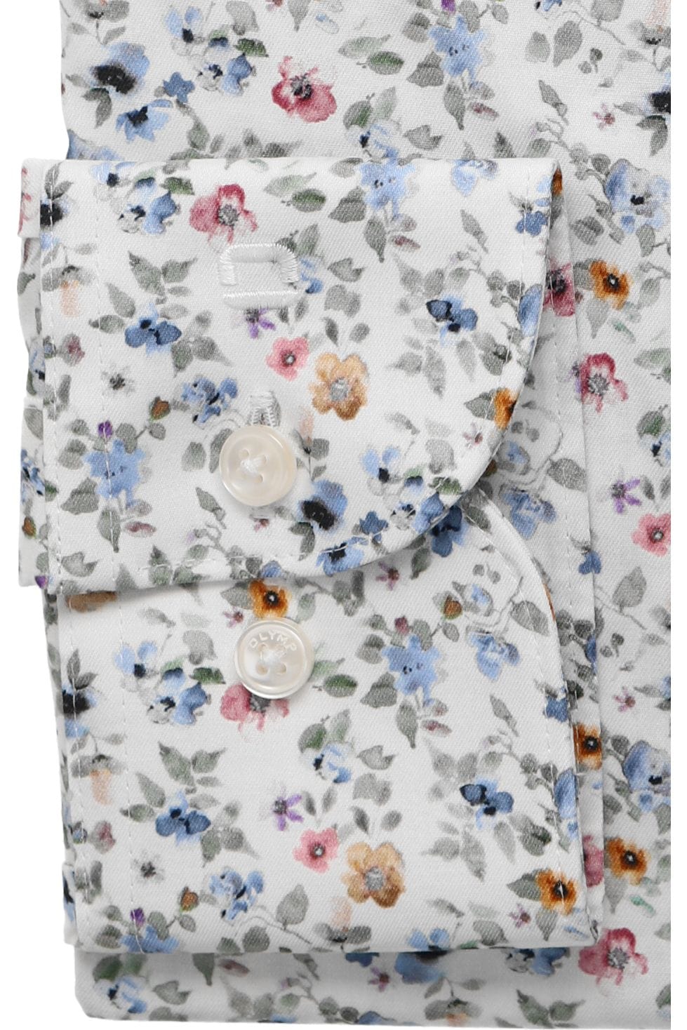 Olymp kauluspaita Luxor Modern Fit Floral Print, valkopohjainen kuosi - Image 3