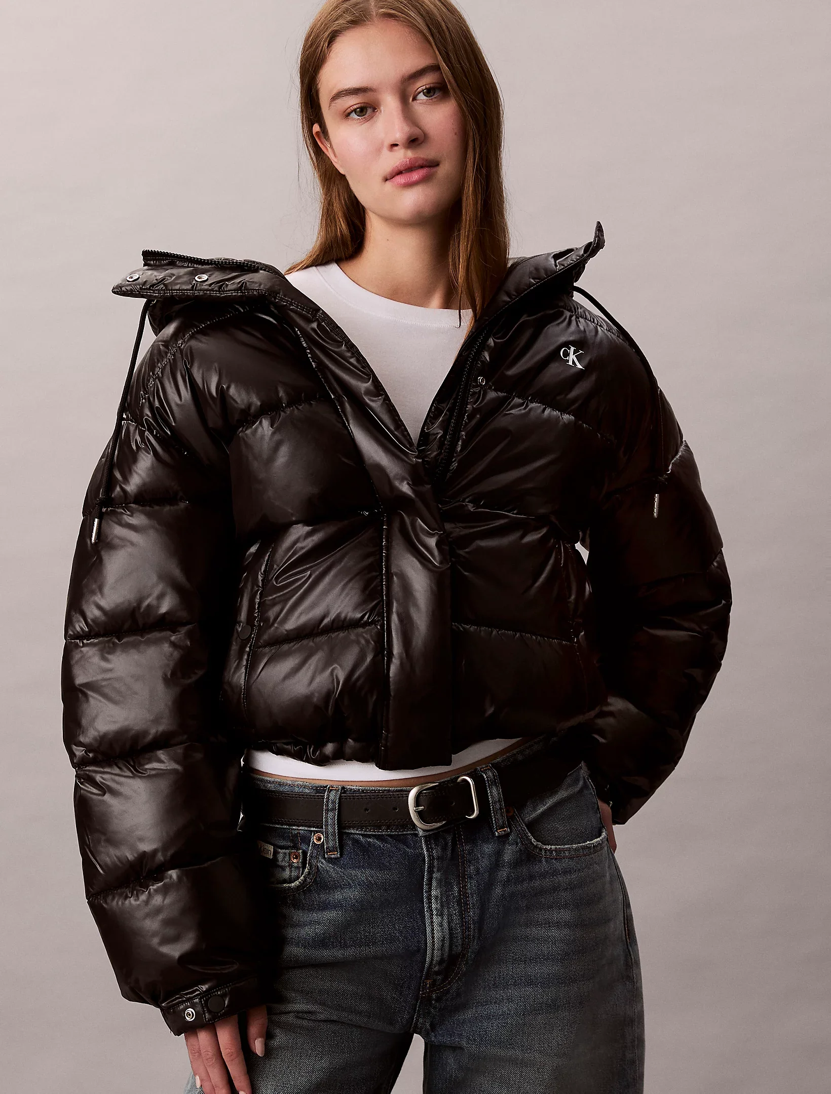 Calvin Klein Jeans naisten talvitakki High Shine Hooded Puffer Jacket, musta - Image 5
