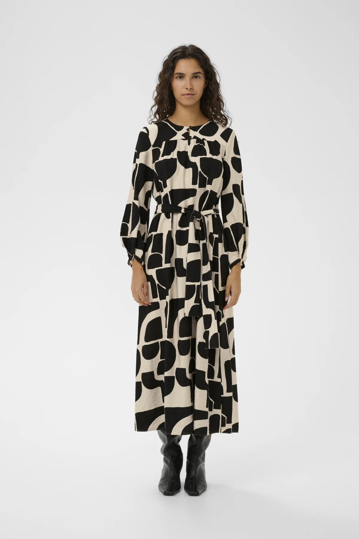 Inwear mekko LYNNIW Belted Dress, musta kuosillinen - Image 7