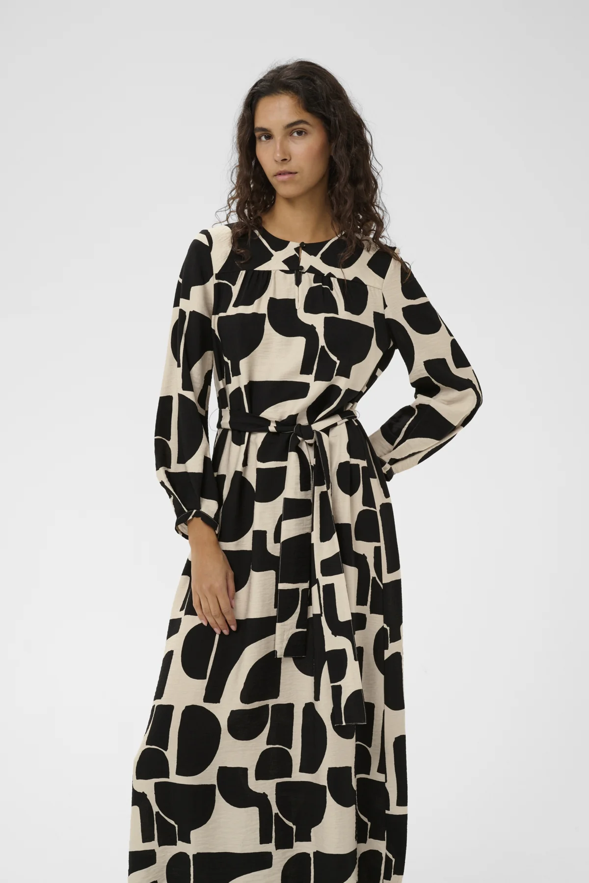 Inwear mekko LYNNIW Belted Dress, musta kuosillinen - Image 8