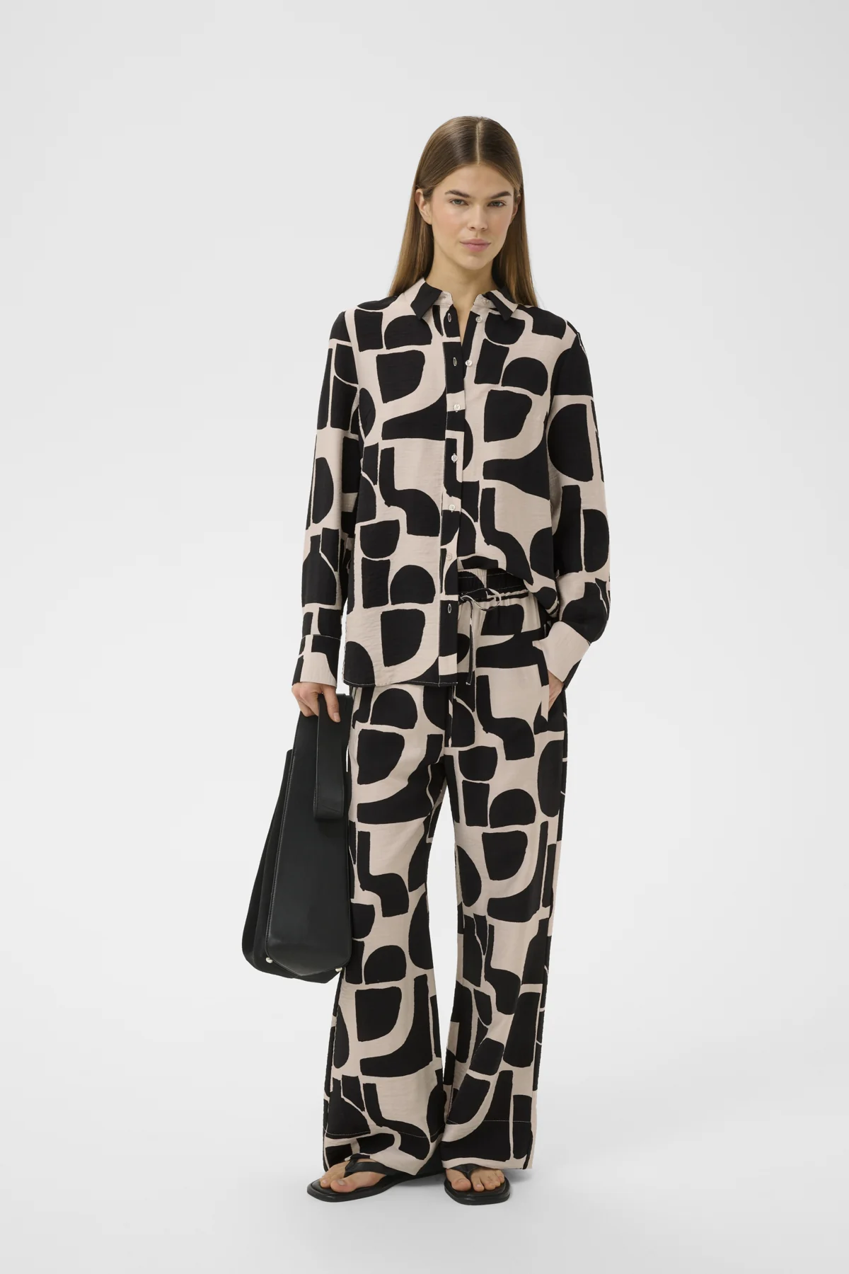 Inwear naisten housut LynnIW Pant, Black Soft Blocks - Image 4