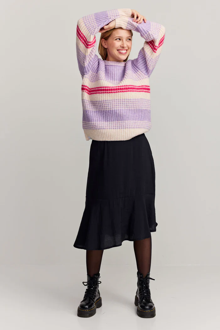 Makia naisten neulepusero MABEL KNIT, monivärinen raita - Image 4