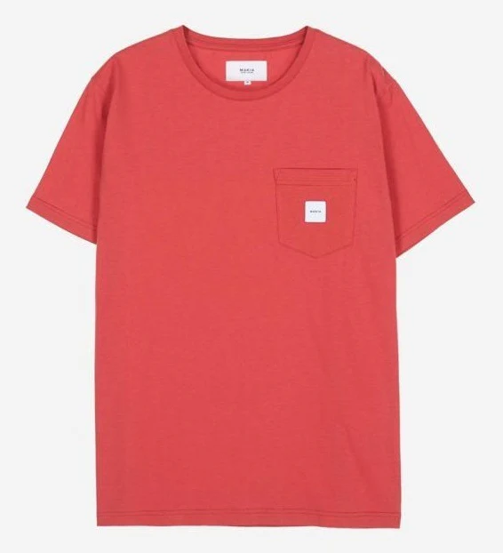 Makia Miesten T-paita, Square Pocket T-Shirt Punainen - Image 2