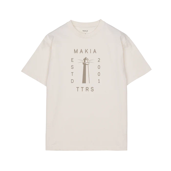 Makia unisex t-paita, MARKER T-SHIRT Luonnonvalkoinen