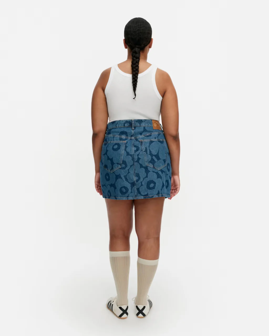 Marimekko farkkuhame Maridenim Ruudut Unikko, sininen kuosi - Image 2