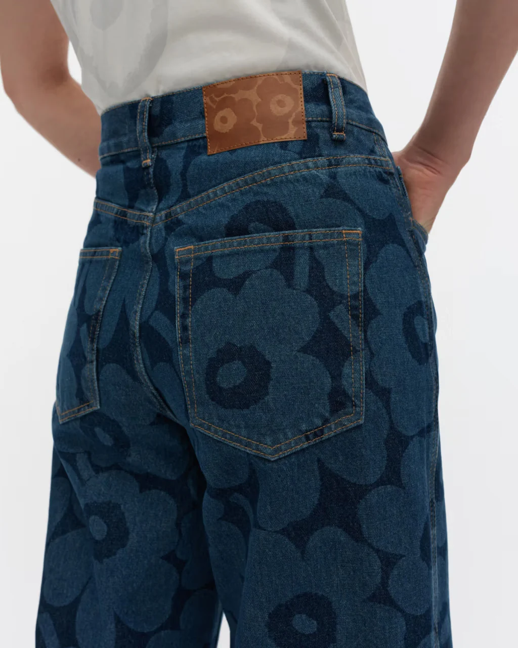 Marimekko naisten farkut Maridenim Wide Unikko Farkut, sininen indigo - Image 4
