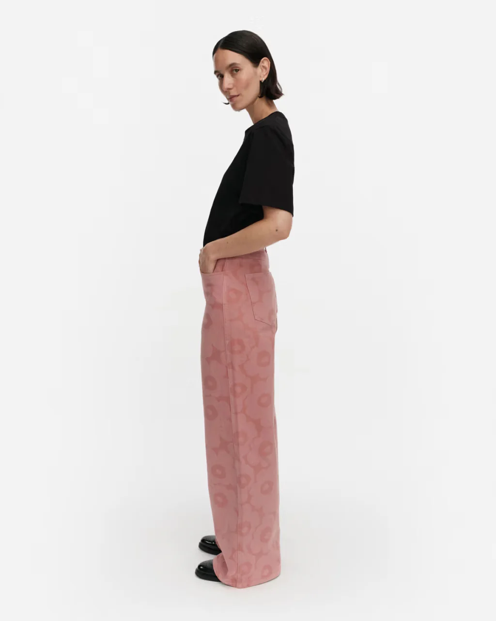 Marimekko naisten farkut Maridenim Wide Unikko Farkut, vaaleanpunainen - Image 4