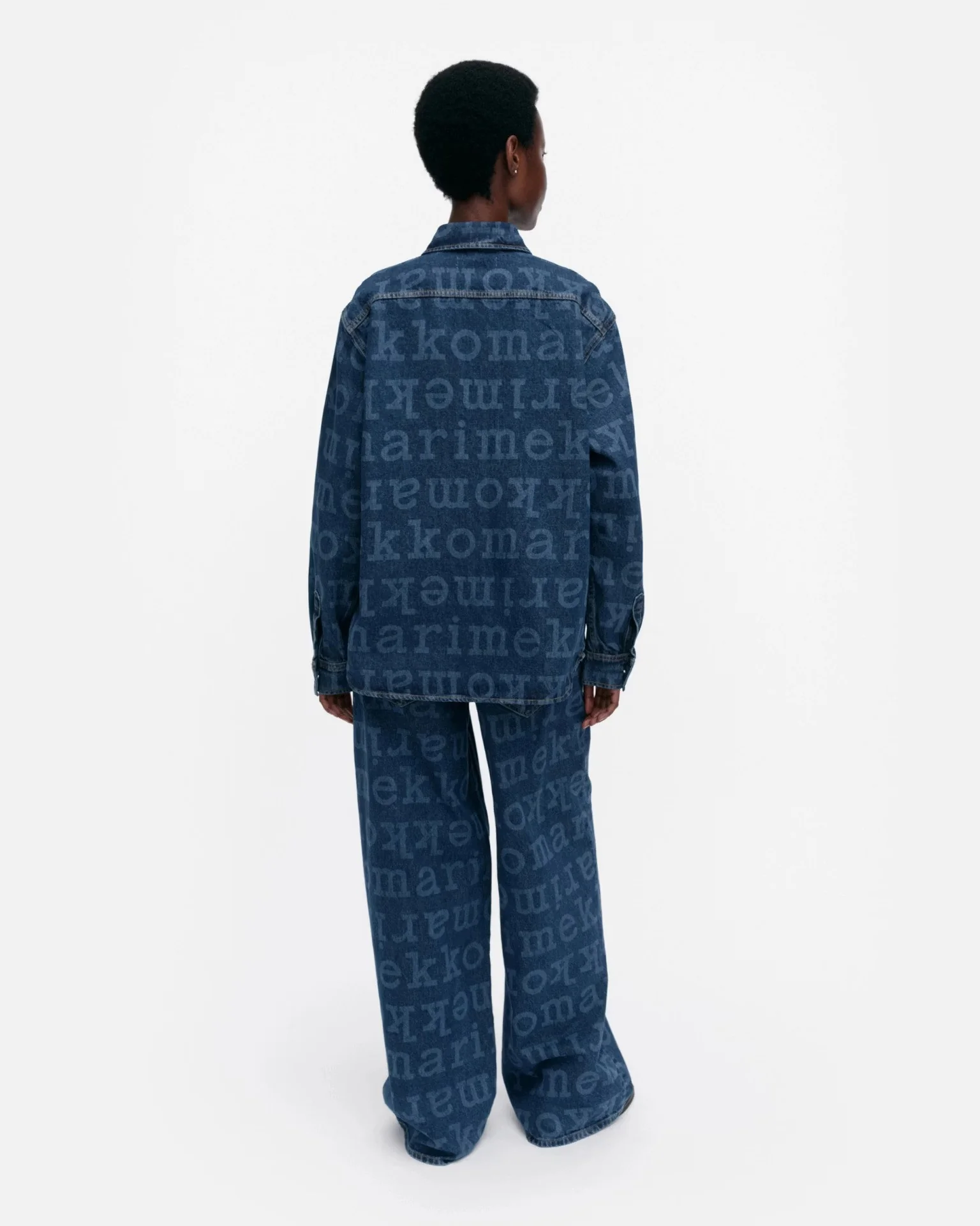 Marimekko naisten farkkupaita Maridenim Vaihe Logo, sininen kuosi - Image 2