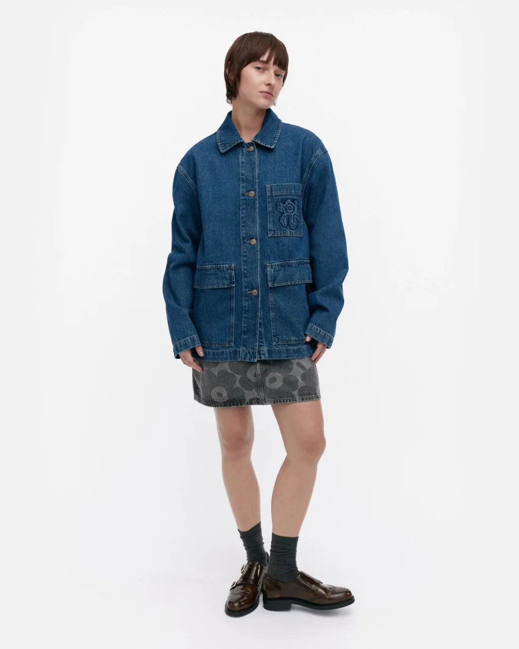 Marimekko naisten farkkutakki Maridenim Poweri Unikko, Indigo