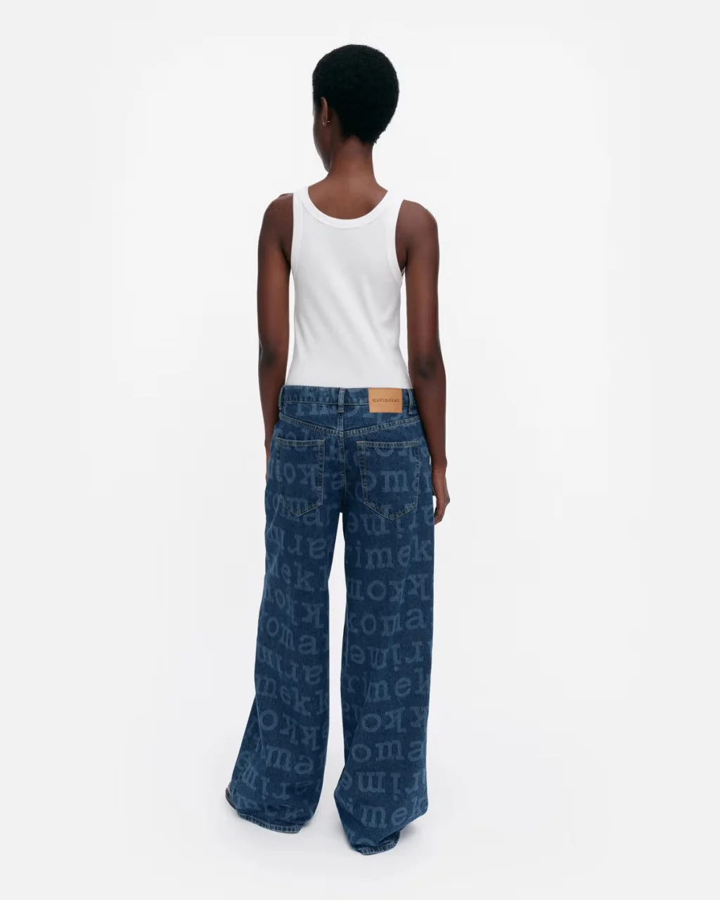 Marimekko naisten farkut Maridenim Loose Logo, sininen kuosi - Image 3