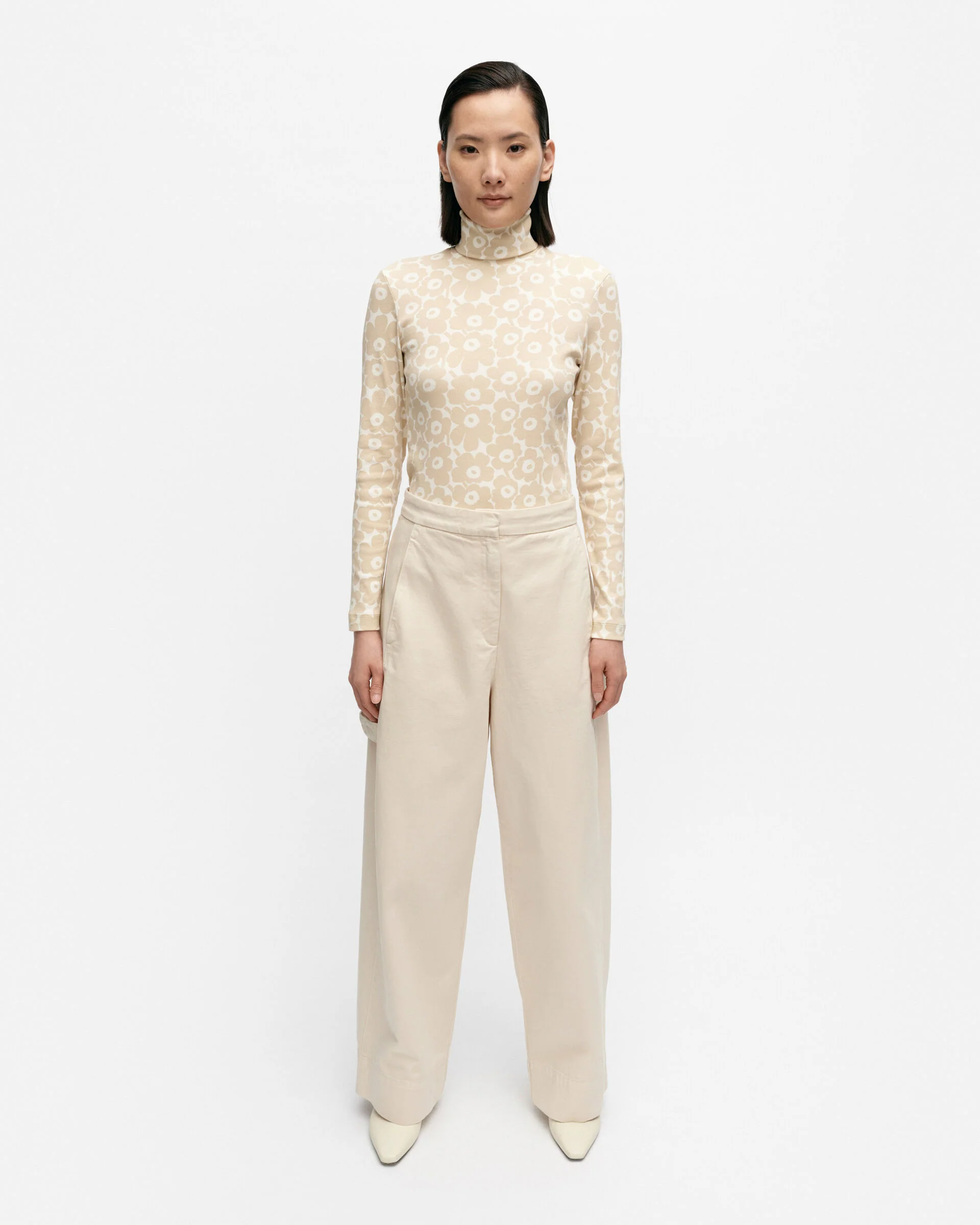 Marimekko naisten housut, Funktio Solid puuvillahousut Beige