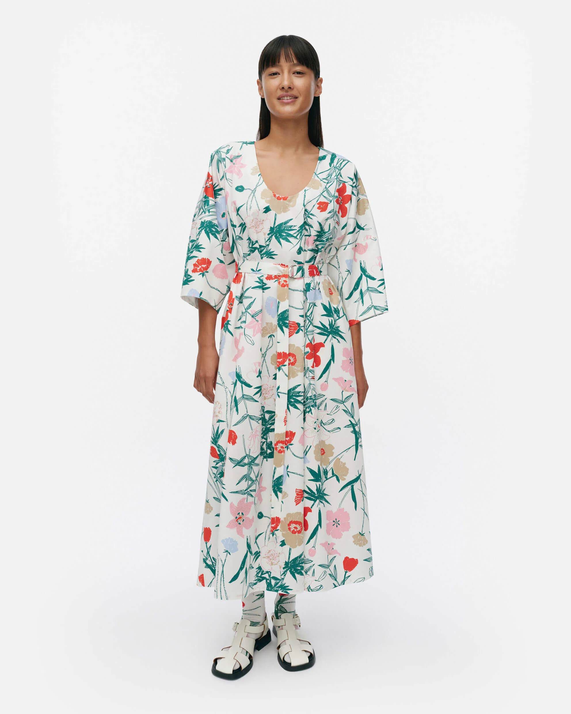Marimekko naisten mekko, HYMY PERENNA MEKKO Valkopohjainen Kuosi