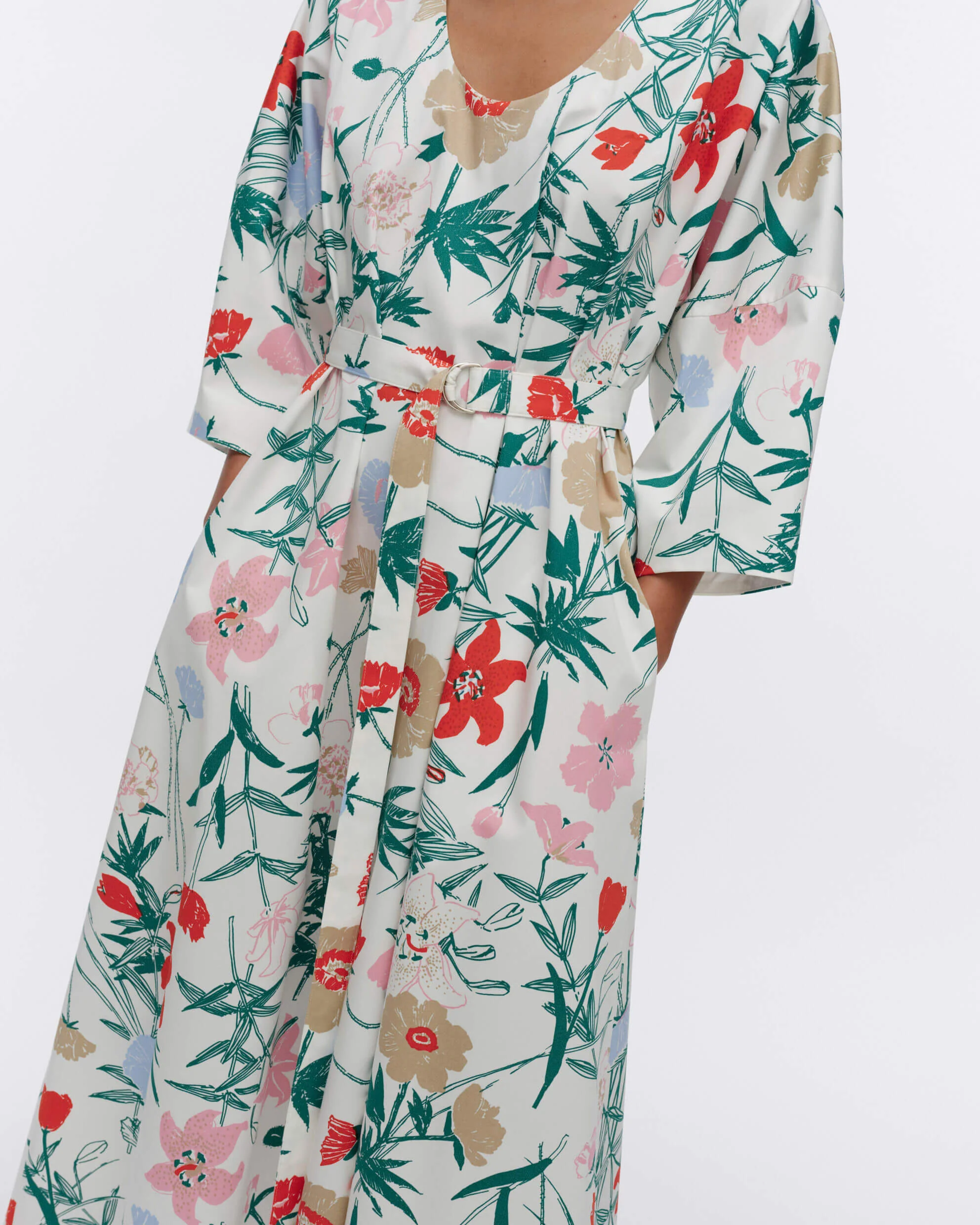 Marimekko naisten mekko, HYMY PERENNA MEKKO Valkopohjainen Kuosi - Image 3