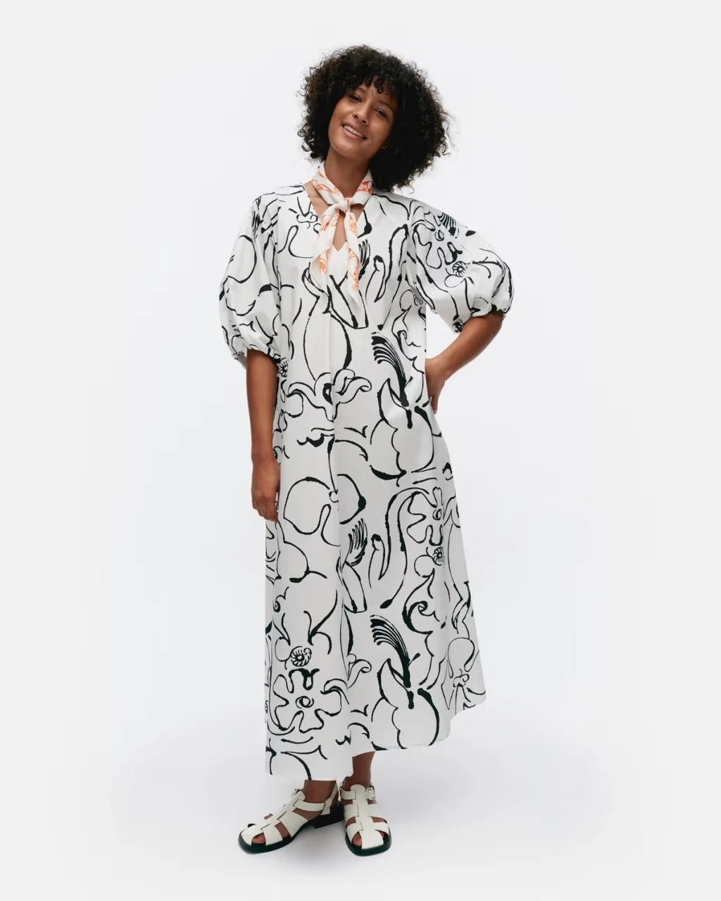 Marimekko naisten mekko, KIMPPU BALUNS MEKKO Valkopohjainen Kuosi