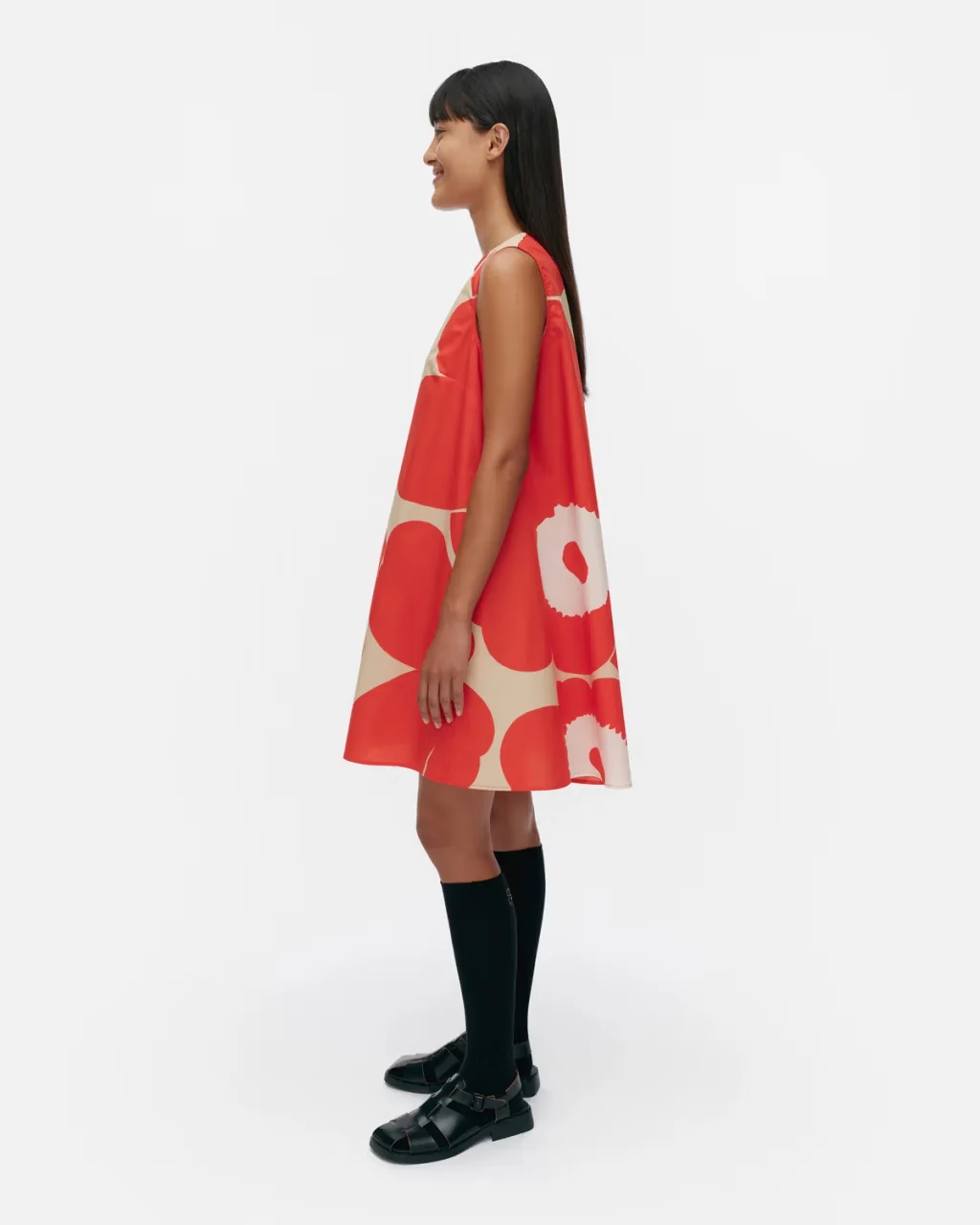 Marimekko naisten mekko, PALATSI UNIKKO MEKKO Punainen Kuosi - Image 2