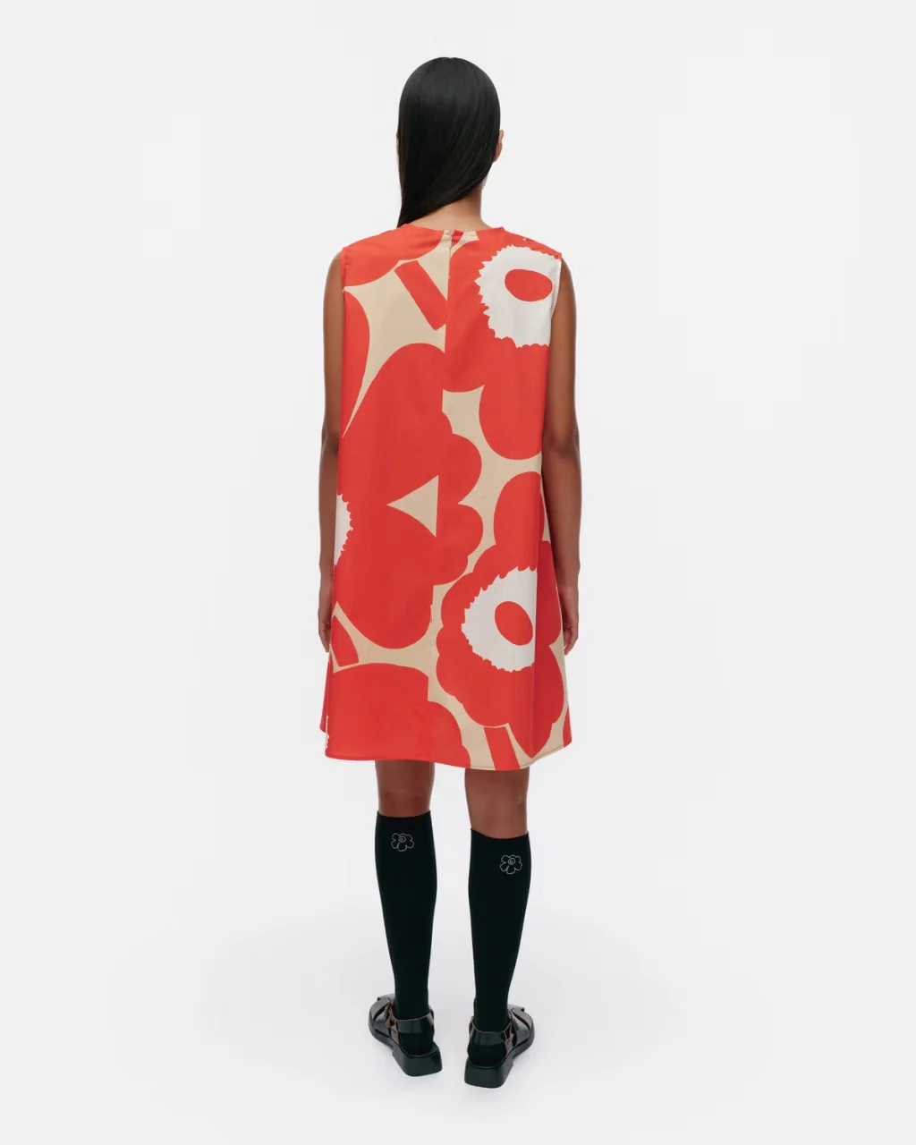 Marimekko naisten mekko, PALATSI UNIKKO MEKKO Punainen Kuosi - Image 3