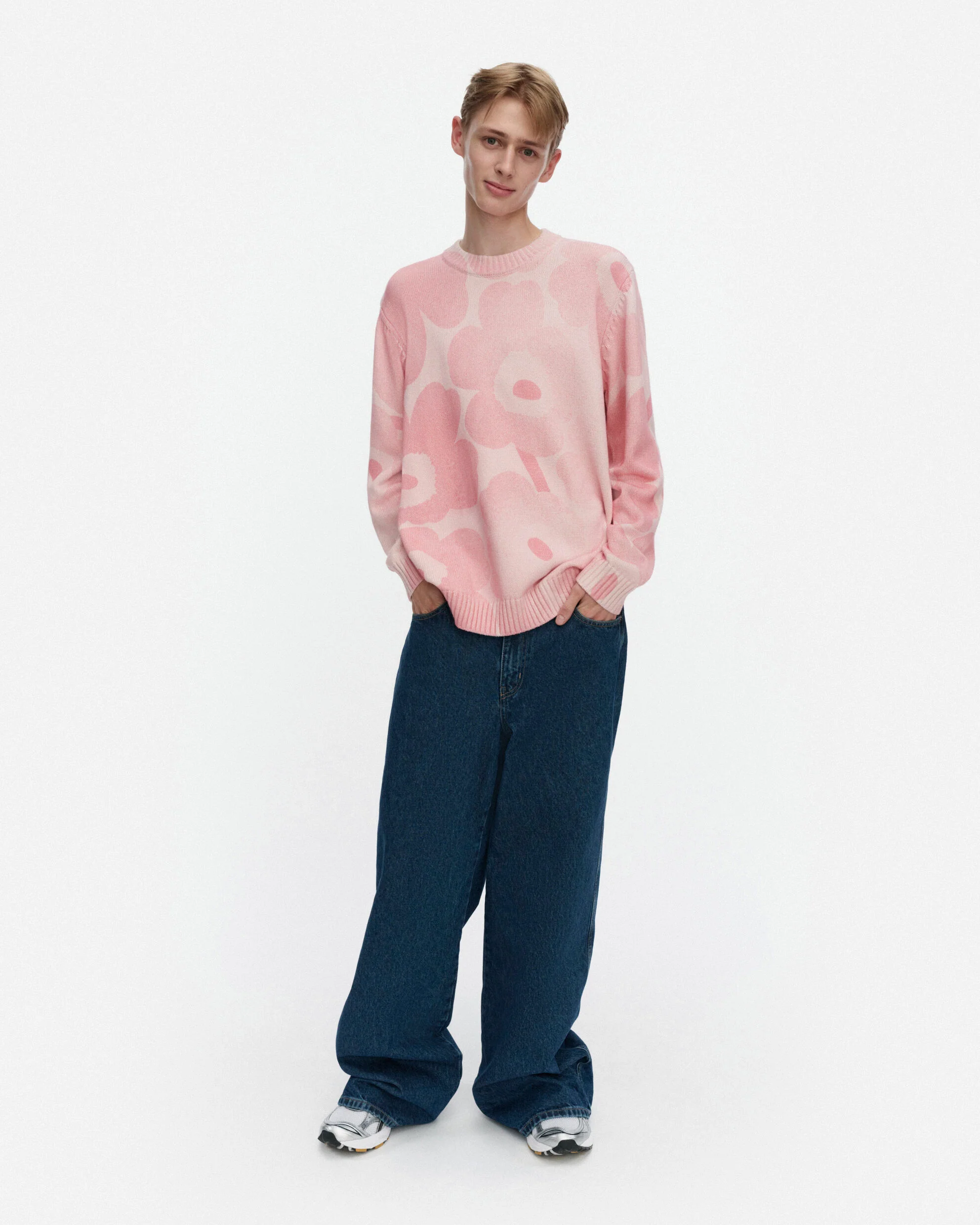 Marimekko unisex neulepusero, PUUTERI UNIKKO KIOSKI N Vaaleanpunainen Kuosi