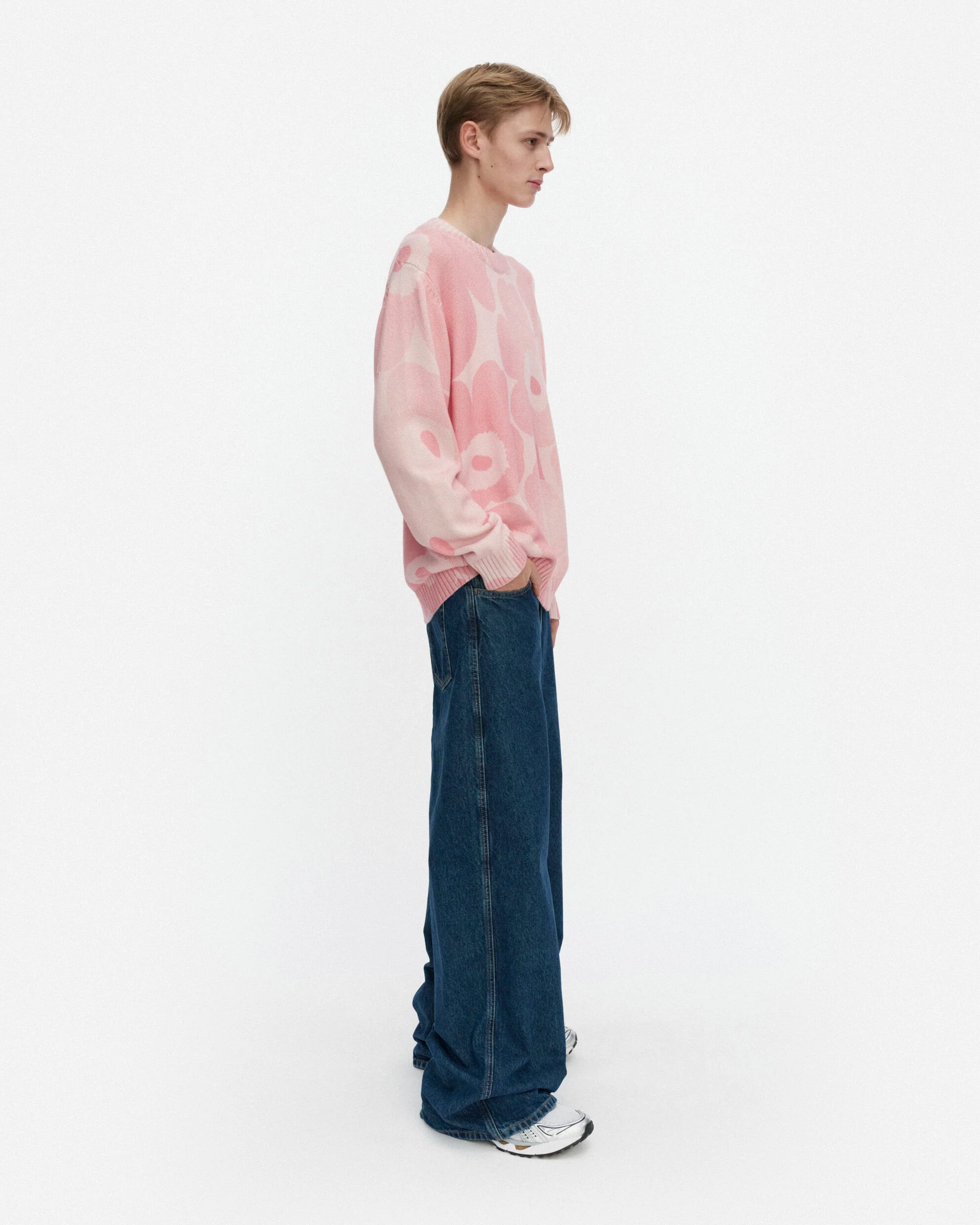 Marimekko unisex neulepusero, PUUTERI UNIKKO KIOSKI N Vaaleanpunainen Kuosi - Image 3