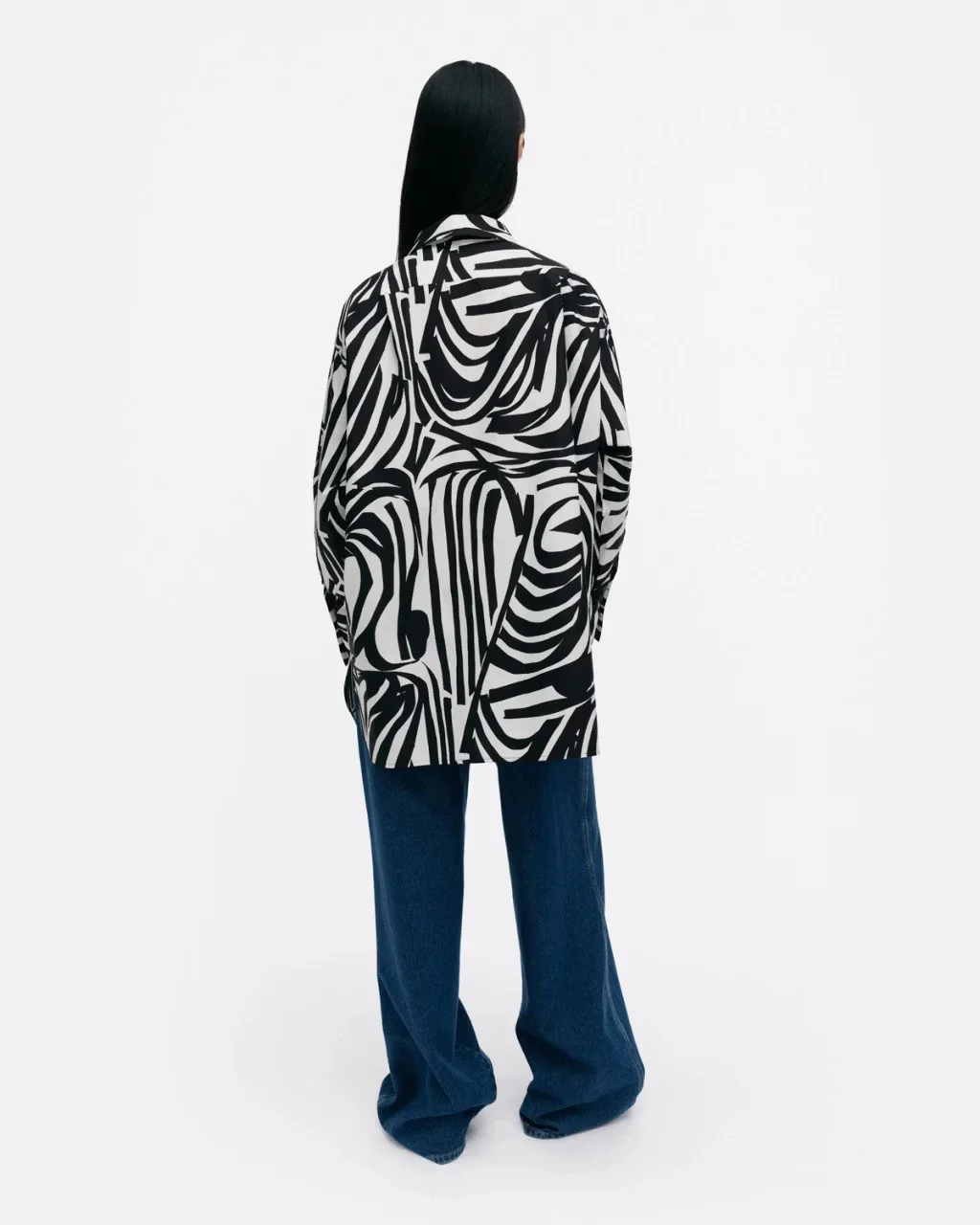 Marimekko naisten paita, NILA JOKURAITA PUUVILLAPAITA Mustavalkoinen - Image 2