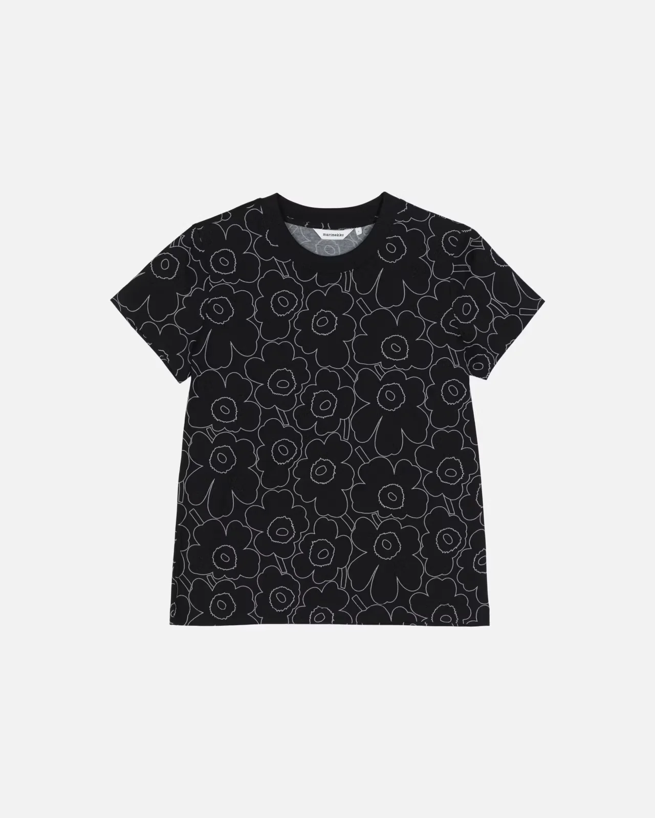 Marimekko naisten t-paita, HELEYS PIIRTO UNIKKO Musta Kuosi - Image 5