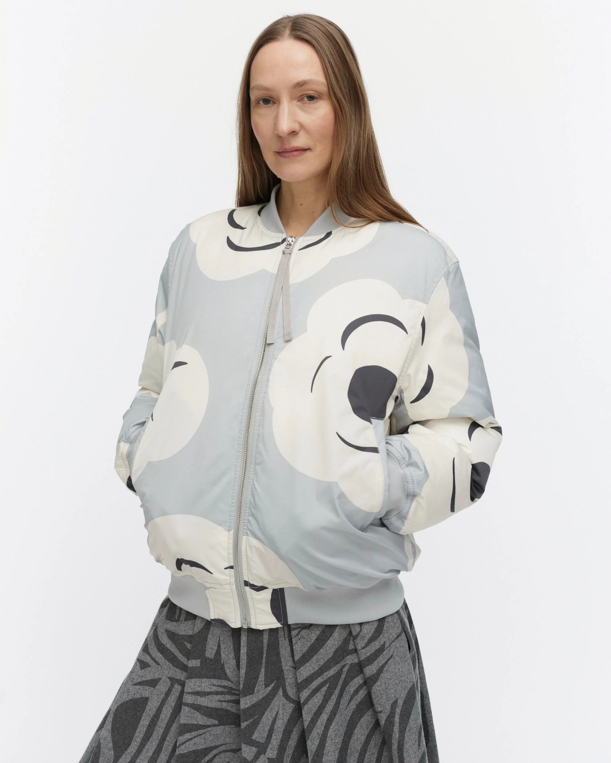 Marimekko naisten toppatakki BLOSSA TUMMA, Harmaa Kuosi