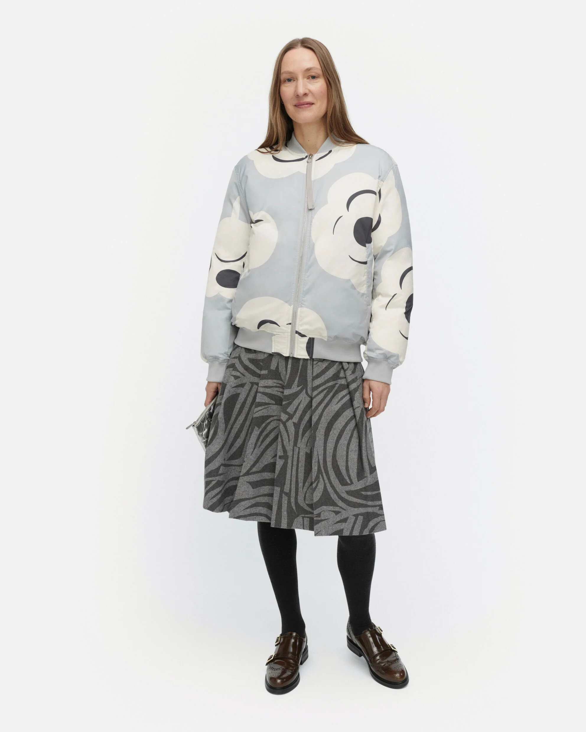 Marimekko naisten toppatakki BLOSSA TUMMA, Harmaa Kuosi - Image 2