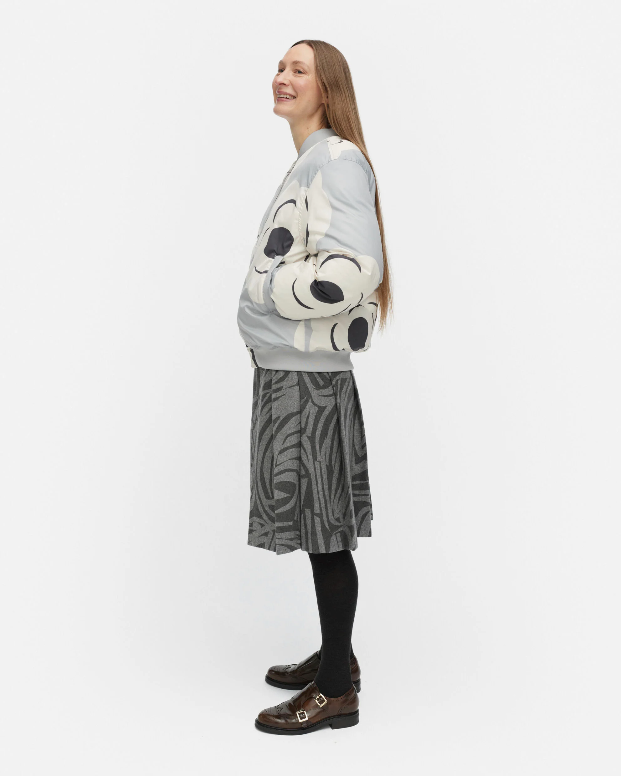Marimekko naisten toppatakki BLOSSA TUMMA, Harmaa Kuosi - Image 3