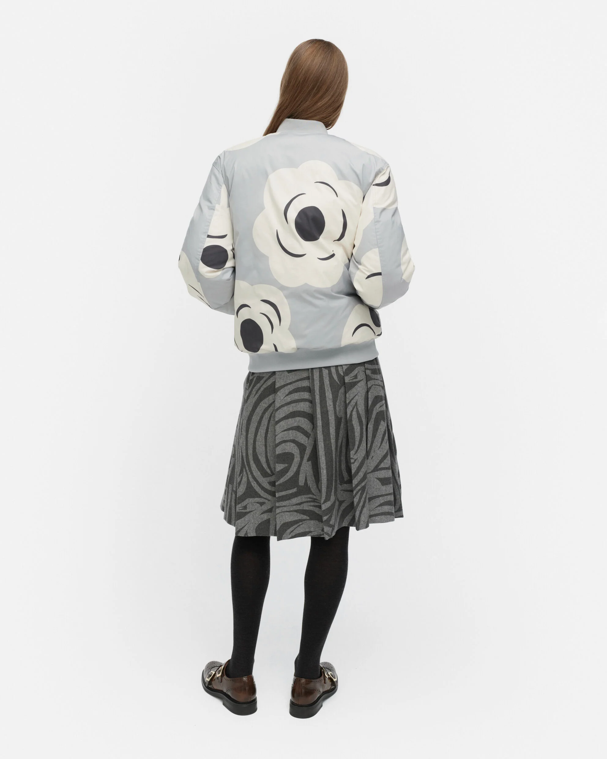 Marimekko naisten toppatakki BLOSSA TUMMA, Harmaa Kuosi - Image 4