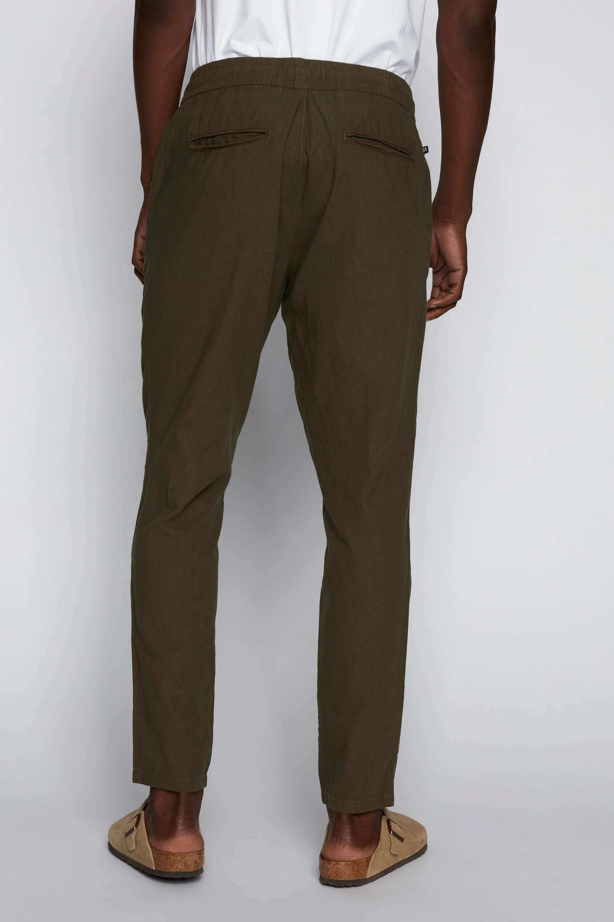 MATINIQUE housut, BARTON PANT LINEN COTTON Olive Night - Image 3