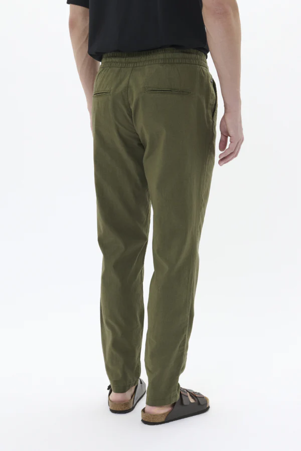 MATINIQUE housut, BARTON PANT LINEN COTTON Olive Night - Image 7