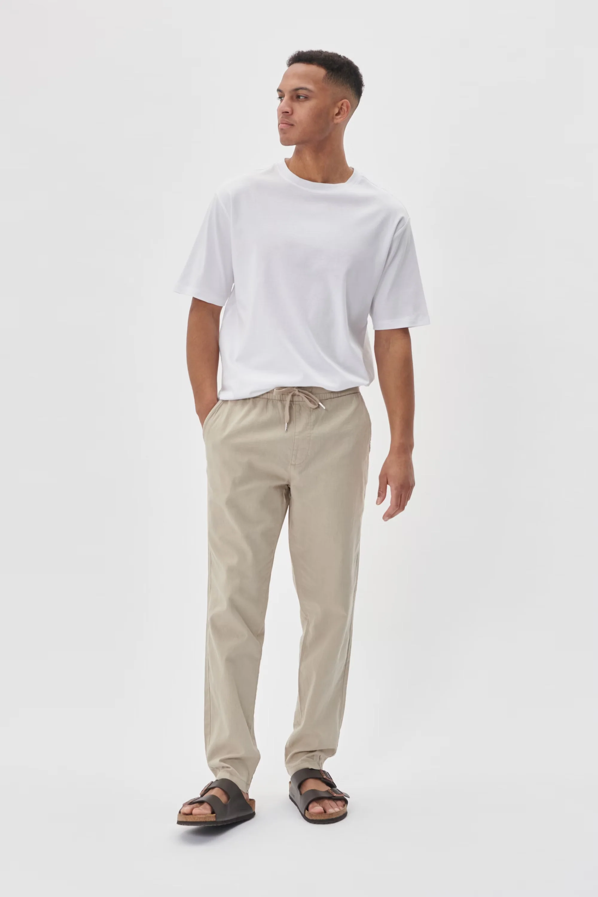 MATINIQUE housut, BARTON PANT LINEN COTTON Plaza Taupe - Image 3