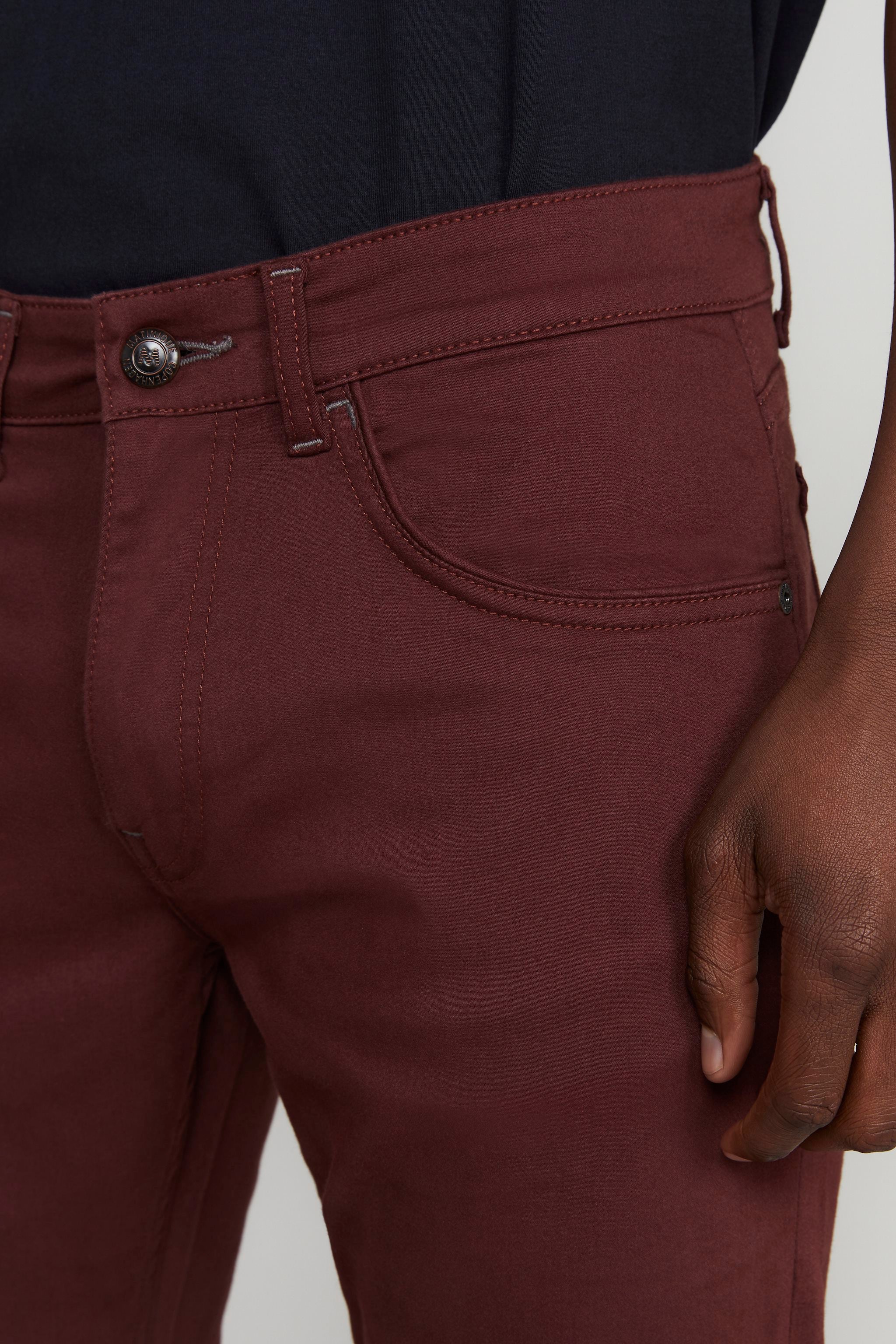 Matinique Miesten Housut  PETE 5-POCKET Viininpunainen - Image 3