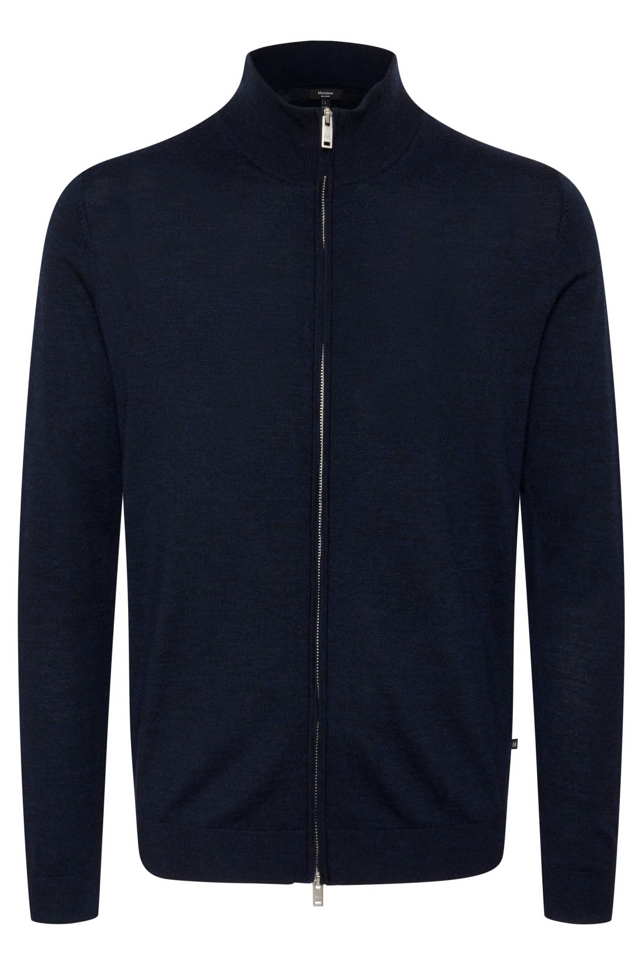 MATINIQUE miesten merinoneuletakki, MASON FULL ZIP Dark Navy Melange - Image 2