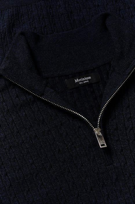 MATINIQUE miesten neule, MAMASON SZ CABEL Dark Navy Melange - Image 2