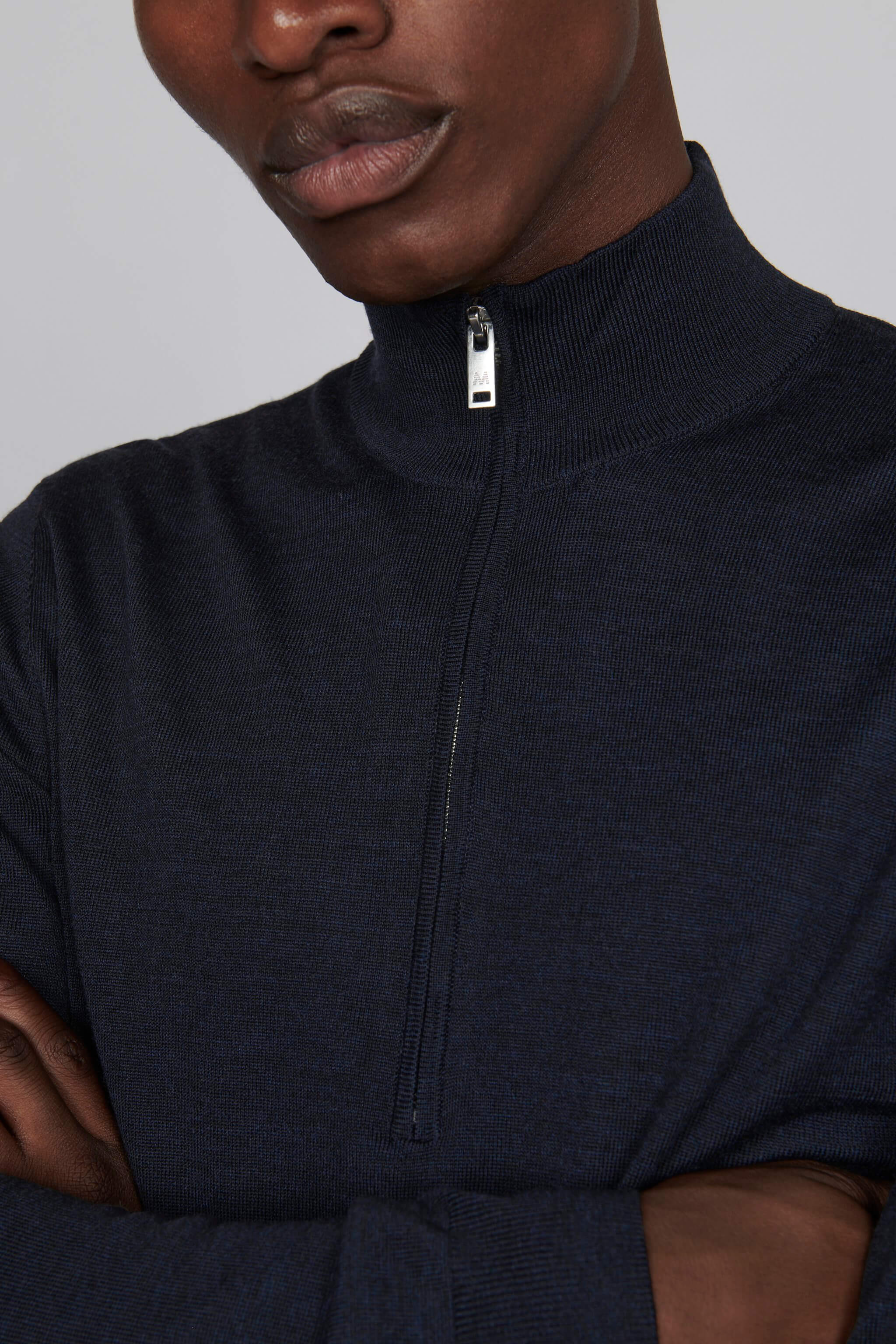 MATINIQUE miesten neule, MASON HALF ZIP MERINO Tummansininen - Image 3